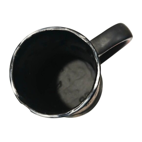 Hand Painted Coffee Mug 16 oz Black Beige Ceramic Art Rustic Scenic Duck Hunter - Picture 7 of 7